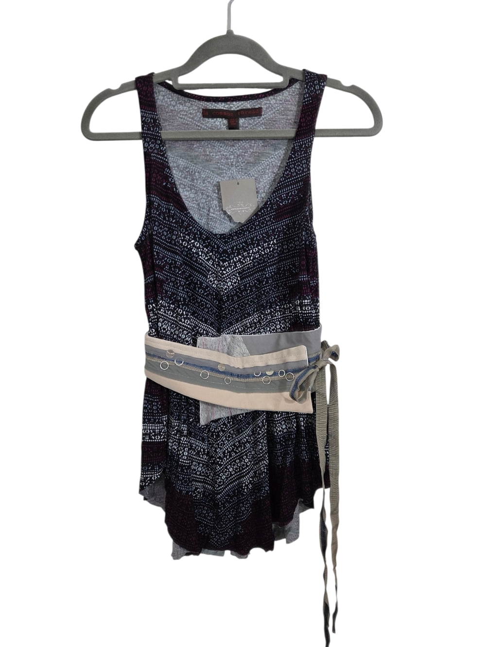 NWT Anthropologie A Common Thread Sleeveless Belted Boho Top Size XS